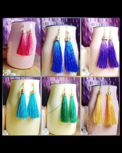 Combo of Multicolour Metal Tassel Earrings for Women (Pack of 6)