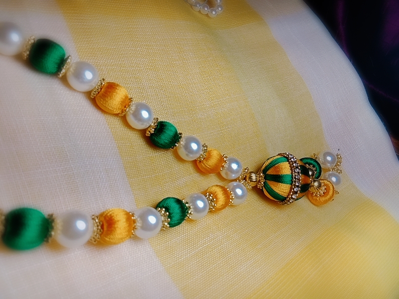 Fantacy World Ganesh Ganpati Idol Bhagwan Kanthi Mala/Necklace/Haar of Silk Thread and Colourful Beads for All Gods and Goddess - Image 10