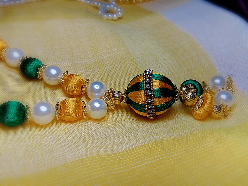 Fantacy World Ganesh Ganpati Idol Bhagwan Kanthi Mala/Necklace/Haar of Silk Thread and Colourful Beads for All Gods and Goddess - Image 7