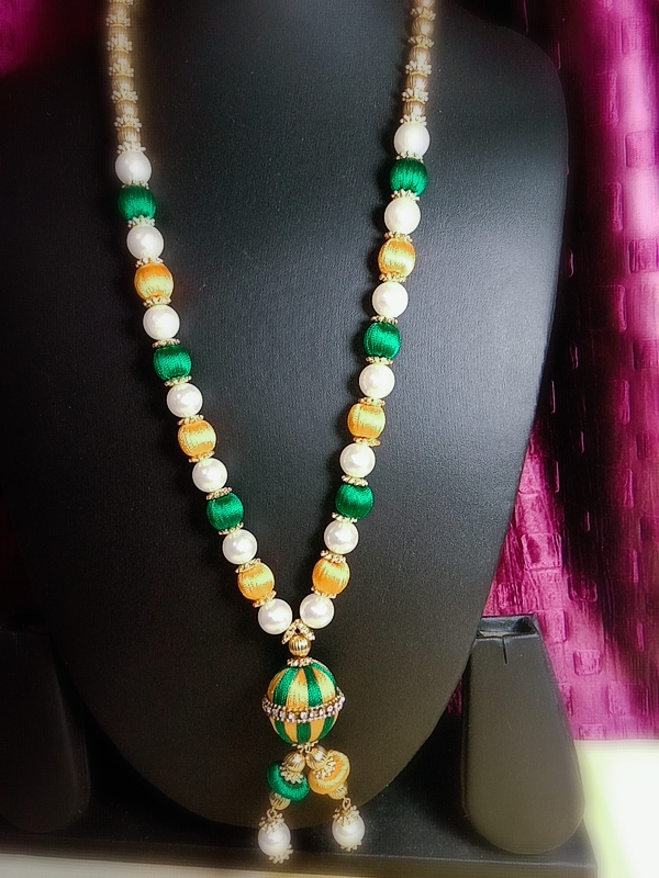 Fantacy World Ganesh Ganpati Idol Bhagwan Kanthi Mala/Necklace/Haar of Silk Thread and Colourful Beads for All Gods and Goddess - Image 6