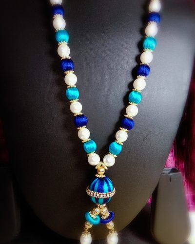 Fantacy World Ganesh Ganpati Idol Bhagwan Kanthi Mala/Necklace/Haar of Silk Thread and Colourful Beads for All Gods and Goddess