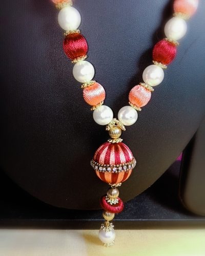 Fantacy World Ganesh Ganpati Idol Bhagwan Kanthi Mala/Necklace/Haar of Silk Thread and Colourful Beads for All Gods and Goddess