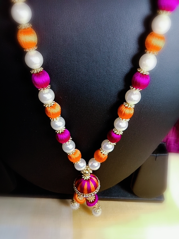 Fantacy World Ganesh Ganpati Idol Bhagwan Kanthi Mala/Necklace/Haar of Silk Thread and Colourful Beads for All Gods and Goddess - Image 13