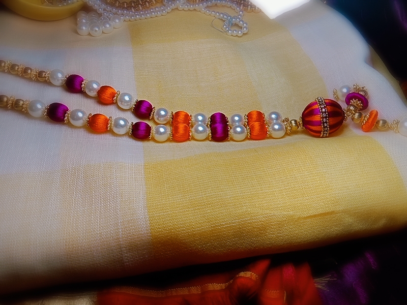 Fantacy World Ganesh Ganpati Idol Bhagwan Kanthi Mala/Necklace/Haar of Silk Thread and Colourful Beads for All Gods and Goddess - Image 4