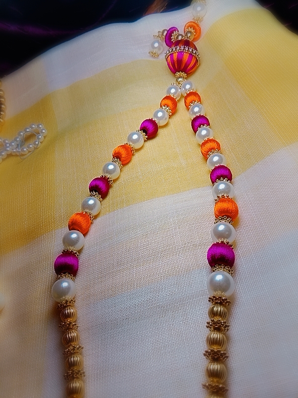 Fantacy World Ganesh Ganpati Idol Bhagwan Kanthi Mala/Necklace/Haar of Silk Thread and Colourful Beads for All Gods and Goddess - Image 8