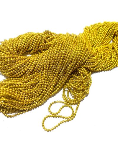 Fantacy World Jewellery Making Ball Chain Golden 1.5 MM 10 Meter for Silk Thread Jewellery Making Kit