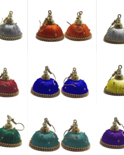 Special Combo pack of 9 handmade Silk Thread jhumkas/earrings