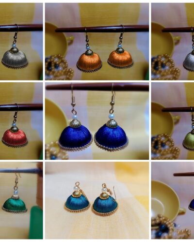 Special Combo pack of 9 handmade Silk Thread jhumkas/earrings