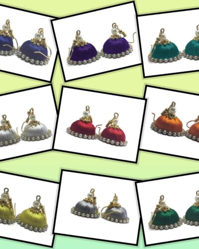 Special Combo pack of 9 handmade Silk Thread jhumkas/earrings