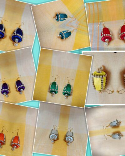 Special Combo pack of 9 handmade Silk Thread jhumkas/earrings
