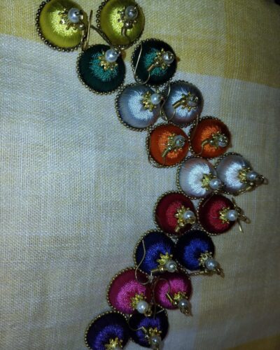 Special Combo pack of 9 handmade Silk Thread jhumkas/earrings