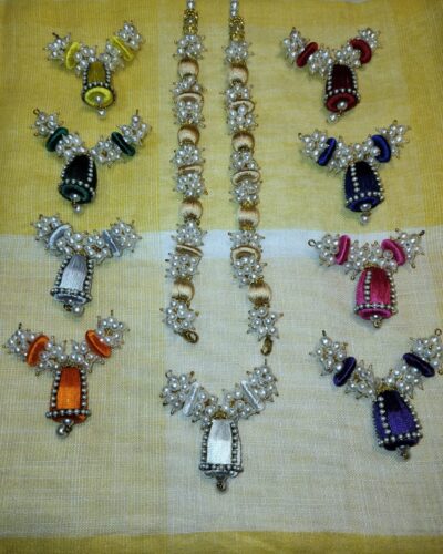 Special Combo pack of 9 handmade Silk Thread jhumkas with Necklace